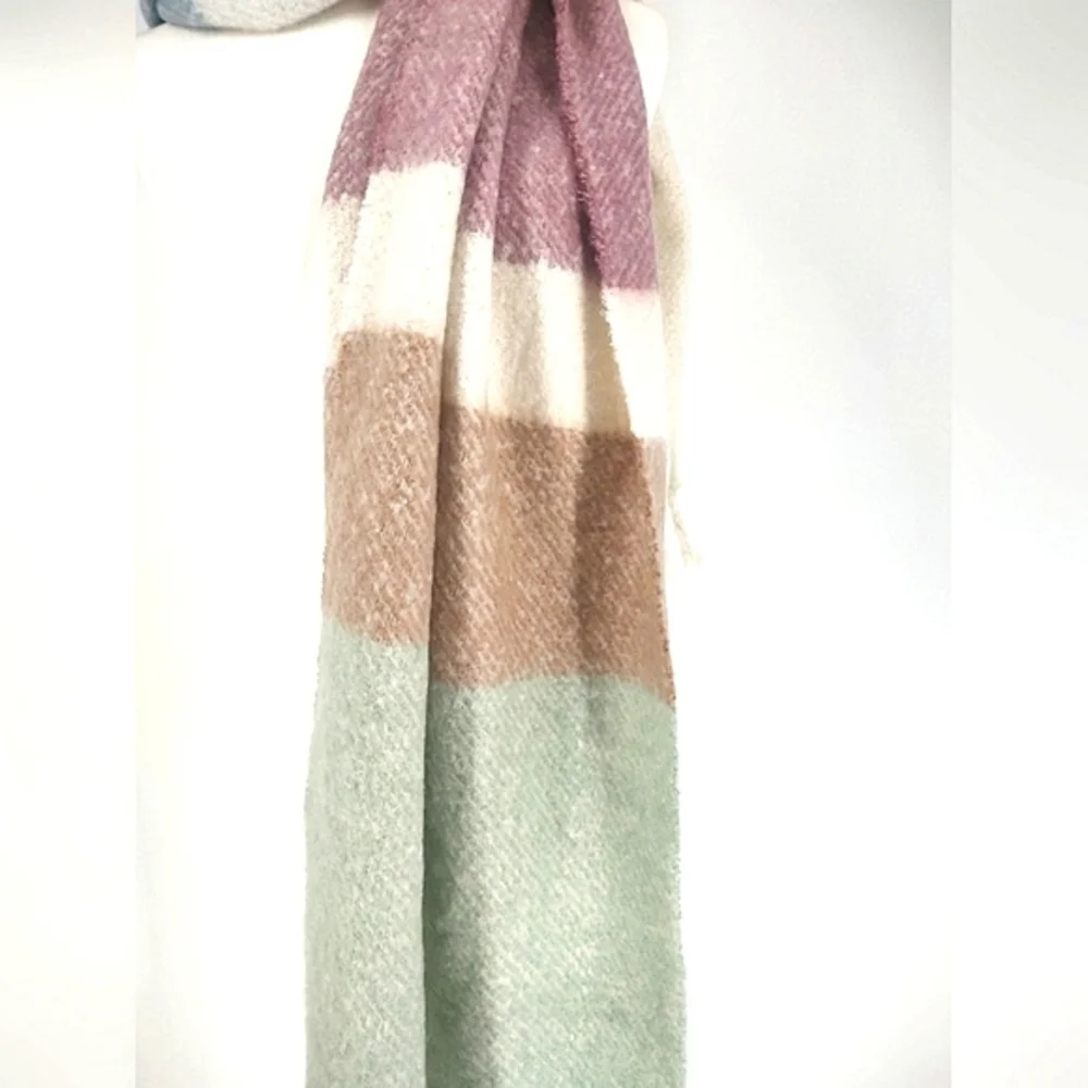 Inc Unisex Multi Colored Fringe Scarf